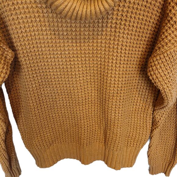ModCloth Corn Maze Turtleneck Sweater Size M Chunky Waffle Pullover Relaxed Boho - Picture 4 of 9